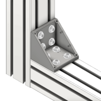 40-130-1 MODULAR SOLUTIONS ALUMINUM GUSSET 90MM X 90MM ANGLE W/HARDWARE